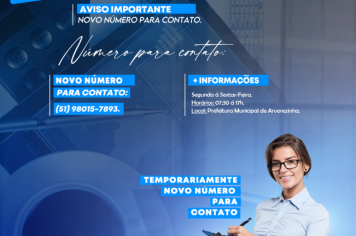 NOVO NÚMERO PARA CONTATO. 