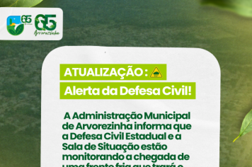 Atualização: Alerta da Defesa Civil. 