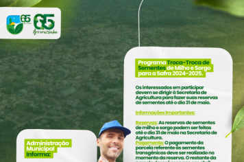 Programa Troca-Troca de Sementes de Milho e Sorgo.