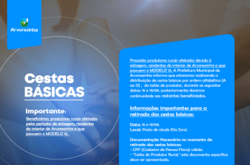 Entrega de cestas básicas. 