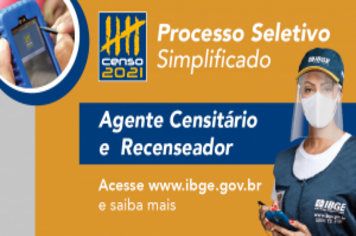 TRABALHE NO CENSO 2021 – INSCRIÇÕES ABERTAS