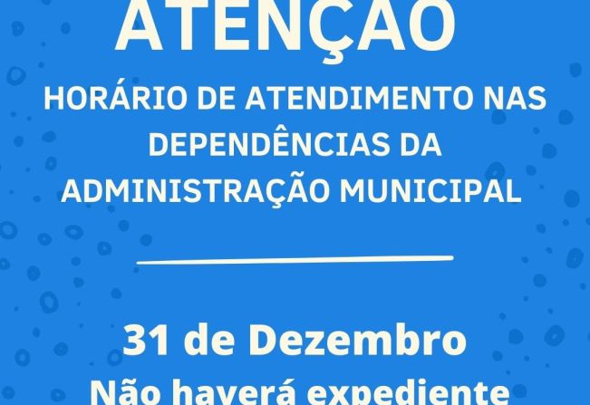 ATENÇÃO PARA O HORÁRIO DE ATENDIMENTO NAS DEPENDÊNCIAS DA ADMINISTRAÇÃO MUNICIPAL DE ARVOREZINHA NESTA SEMANA