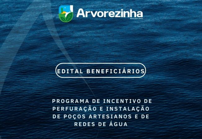 PROGRAMA DE INCENTIVO DE PERFURAÇÃO E INSTALAÇÃO DE POÇOS ARTESIANOS E DE REDES DE ÁGUA