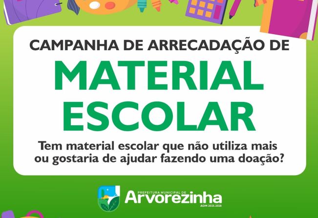 Campanha de arrecadação de material escolar