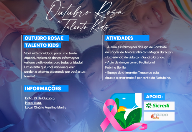 Outubro Rosa e Talento Kids.