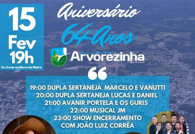 ARVOREZINHA COMPLETA 64 ANOS E QUEM GANHA A FESTA É VOCÊ