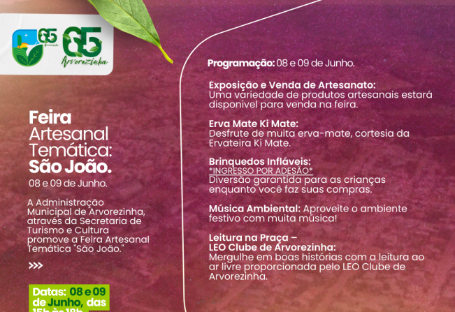 Administração Municipal de Arvorezinha Promove Feira Artesanal Temática “São João”.