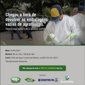AGROTÓXICOS: DEVOLUÇÃO DE EMBALAGENS VAZIAS DE DEFENSIVOS AGRÍCOLAS