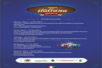 Semana Italiana inicia na próxima quinta-feira
